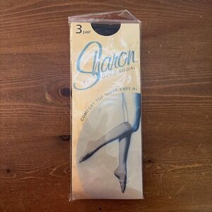 Nylon Knee Highs By Sharon Of Gold Medal, Size 9-11, Black, 1 Pk of 3, Brand New